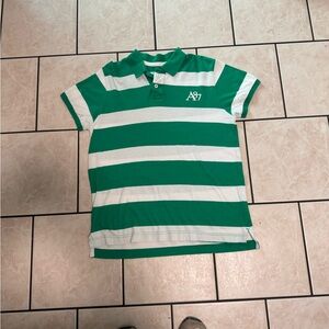 Aeropostale men’s Polo in Green and White Stripes #Y2K